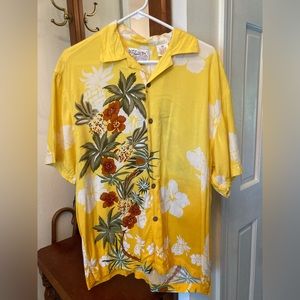 Yellow Floral Hawaiian Shirt